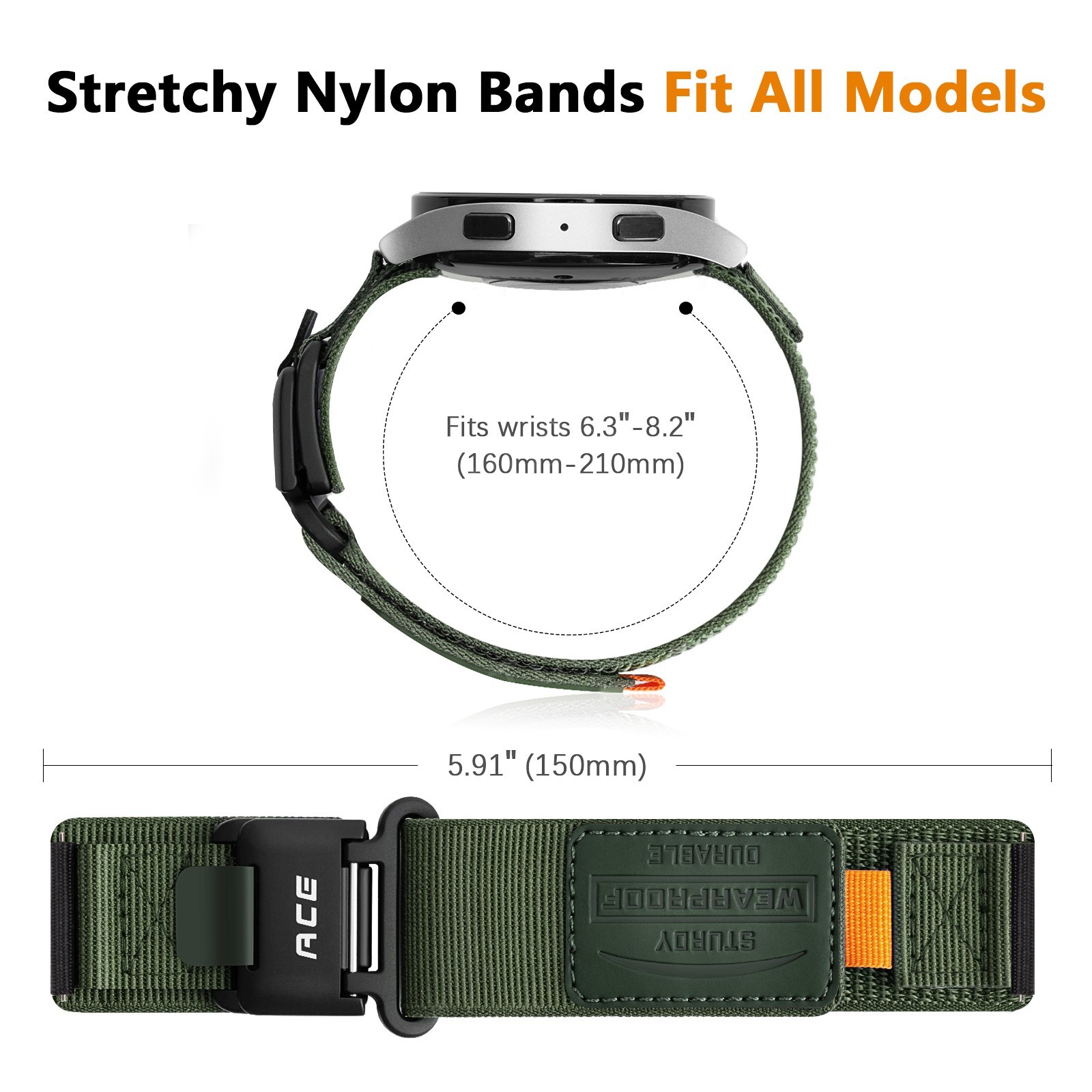 20/22mm Nylon Strap Watch Band For Amazfit GTS GTR 4 3 2 Mini Bip 5 Bip 6 Active