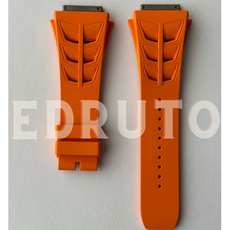 Replacement Orange FKM Rubber Watch Strap For Richard Mille RM030 35-02 /03