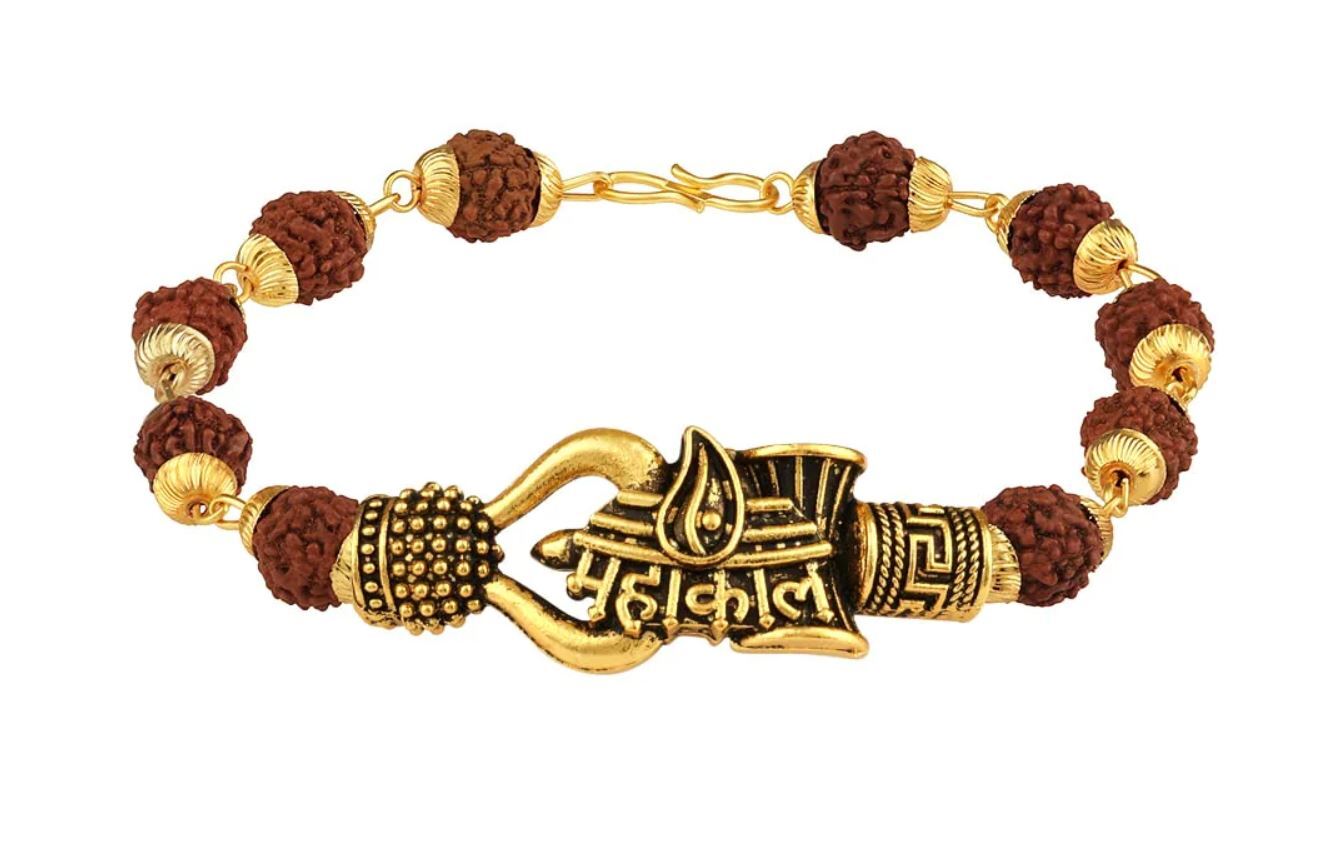 Mahakal Rudraksh Men’s Bracelet with 5 mukhi puja wear god shiva Bracelet