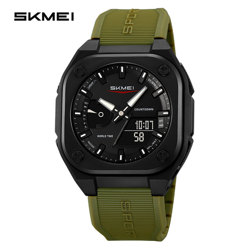SKMEI Men Watch Fashion Dual Time Wristwatch Student Electronic Digital Watch