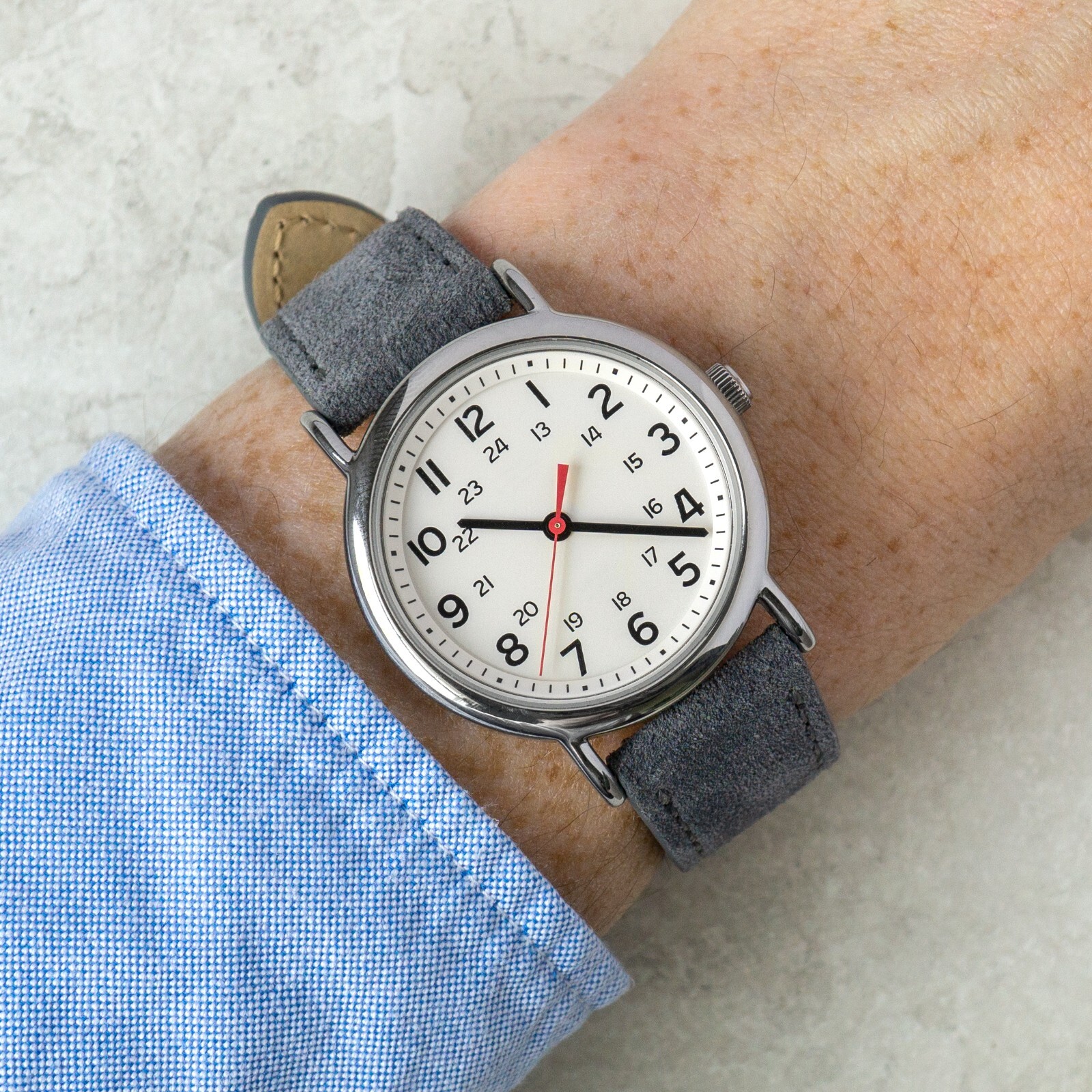 Suede Quick Release Watch Band – Grey – 18, 20 or 22mm