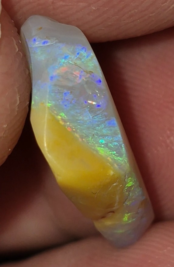 Australian Opal Rub 7.40 Carat Amazing Colors Red Green Orange Yellow Blue