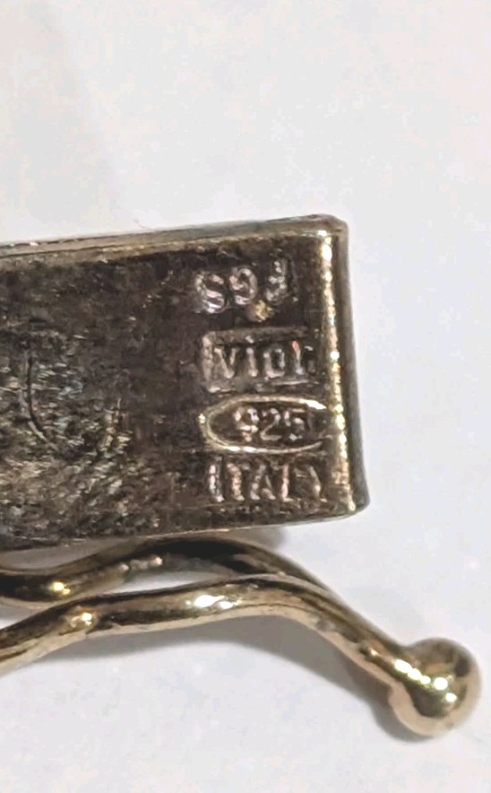 Vtg Vior FGS Italy Sterling Silver Etched 6-25mm Graduated Collar Necklace 41 Gr