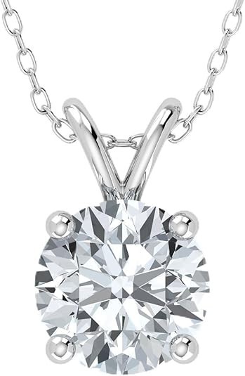 Shop QSE 0.50-5.00 Ct IGI Lab Grown Diamond Solitaire Pendant with 14K Gold