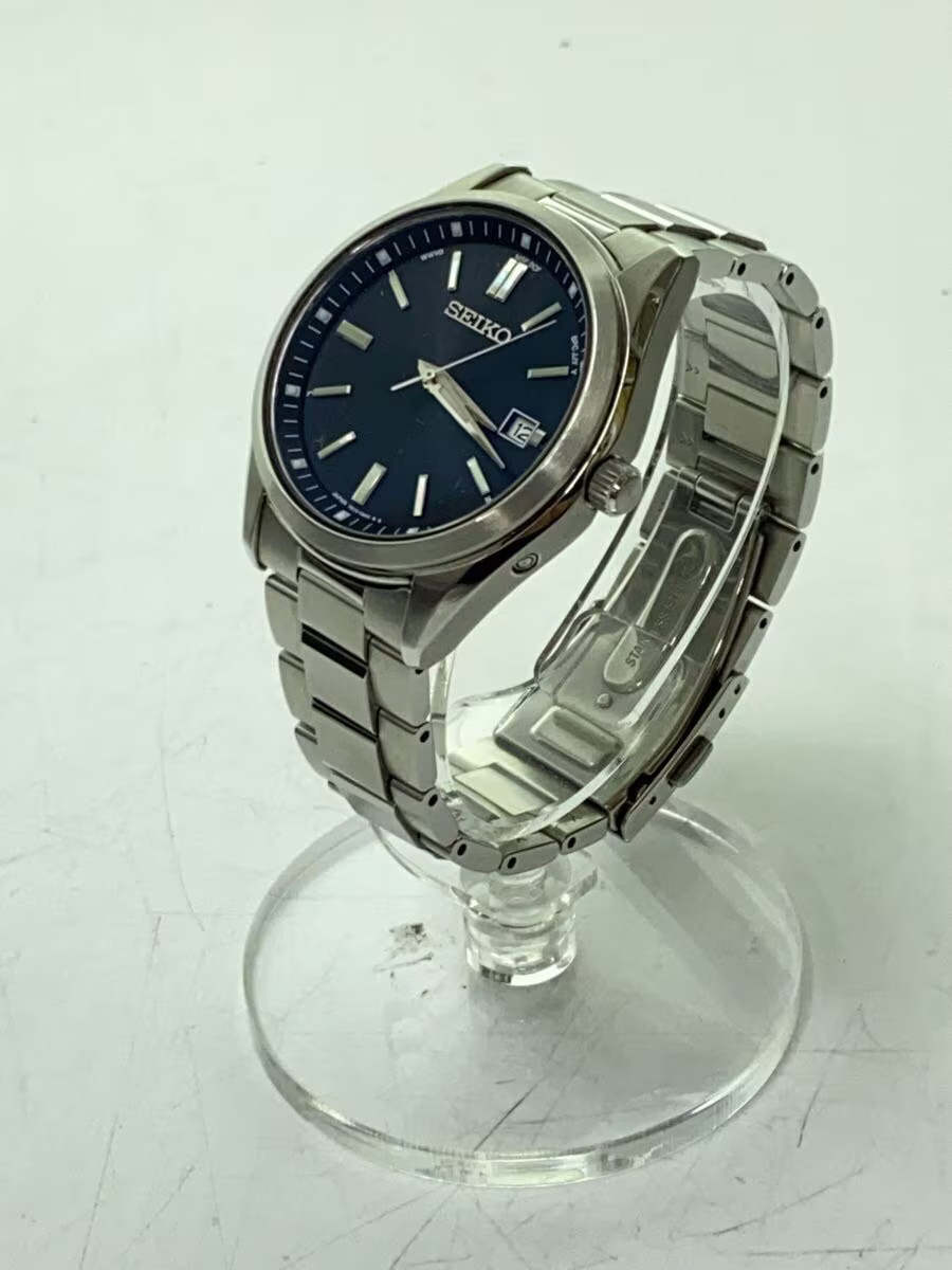 SEIKO Solar Watch Analog Stainless NVY SLV 7B72 0AC0