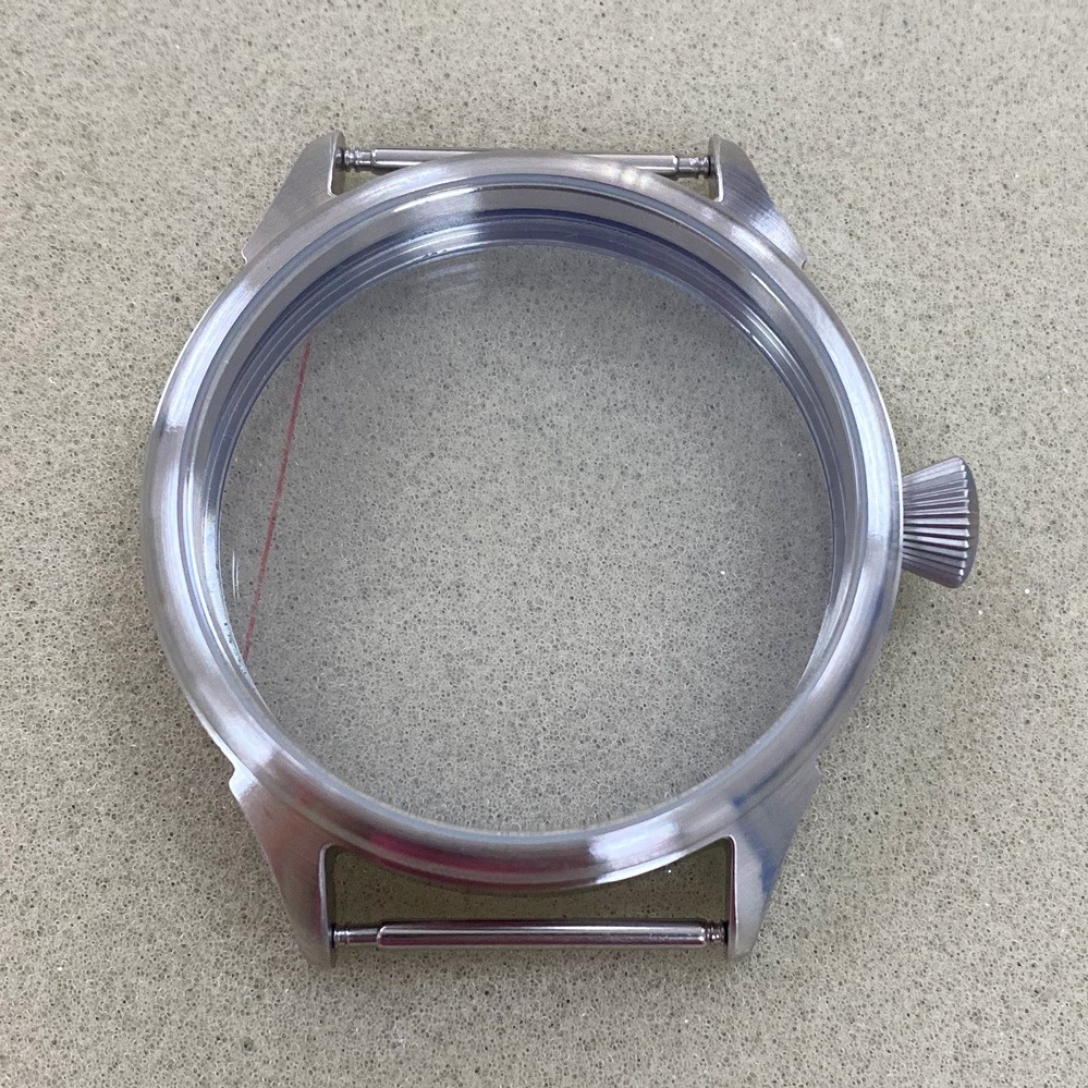 42mm 316L Solid Stainless Steel Watch Case Frosted For ETA 6497 ST3600 Movement