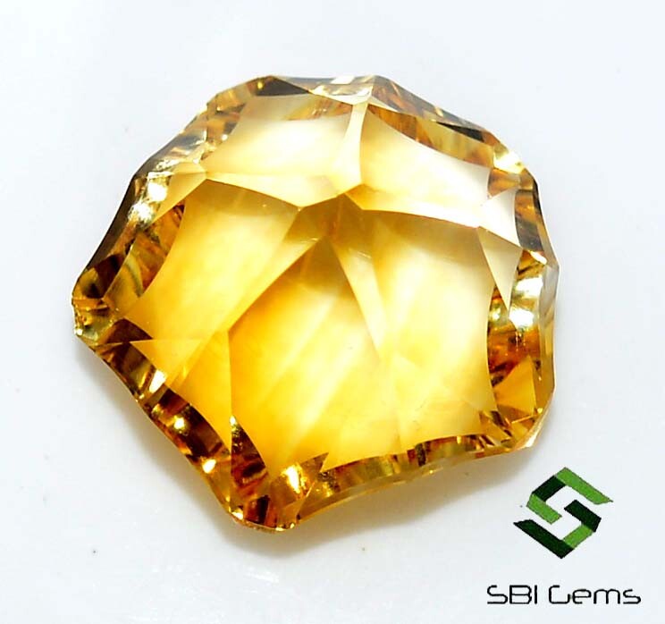 Natural Citrine Fancy Star Shape Concave Cut 13×13 mm 8.39 Cts Loose Gemstone
