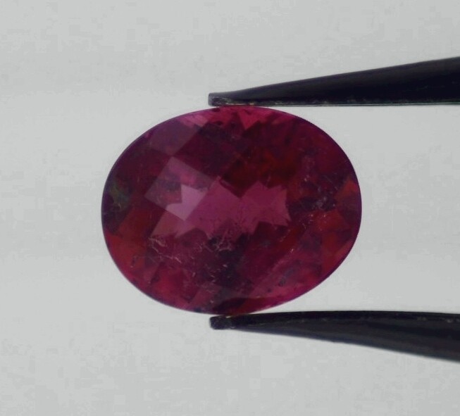 RUBELLITE TOURMALINE 9.00 x 7.00 MM OVAL CUT CHECKERBOARD TOP F-246
