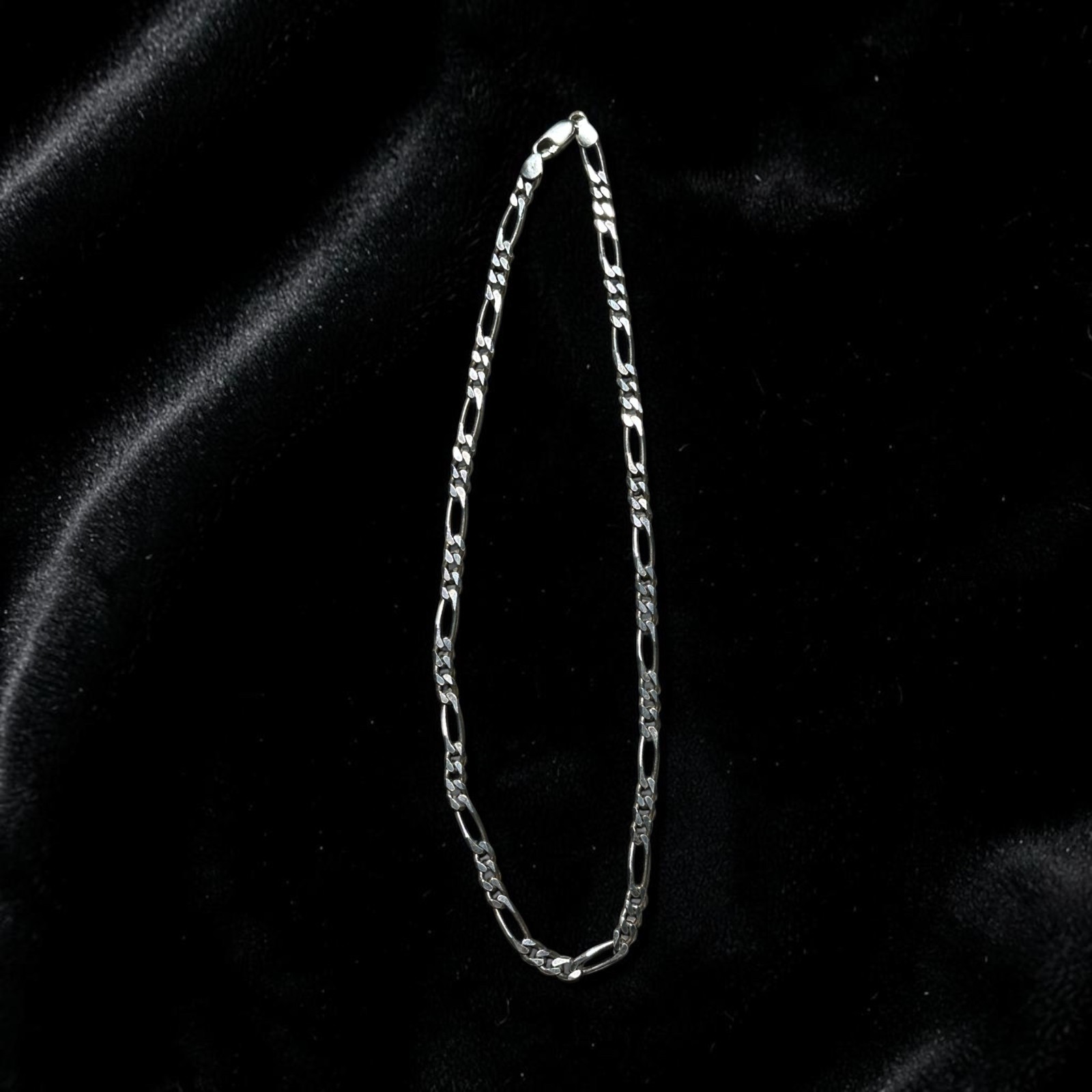 Italy 925 Sterling Silver Diamond Cut Figaro Chain Necklace 18″ 22g 4.5mm