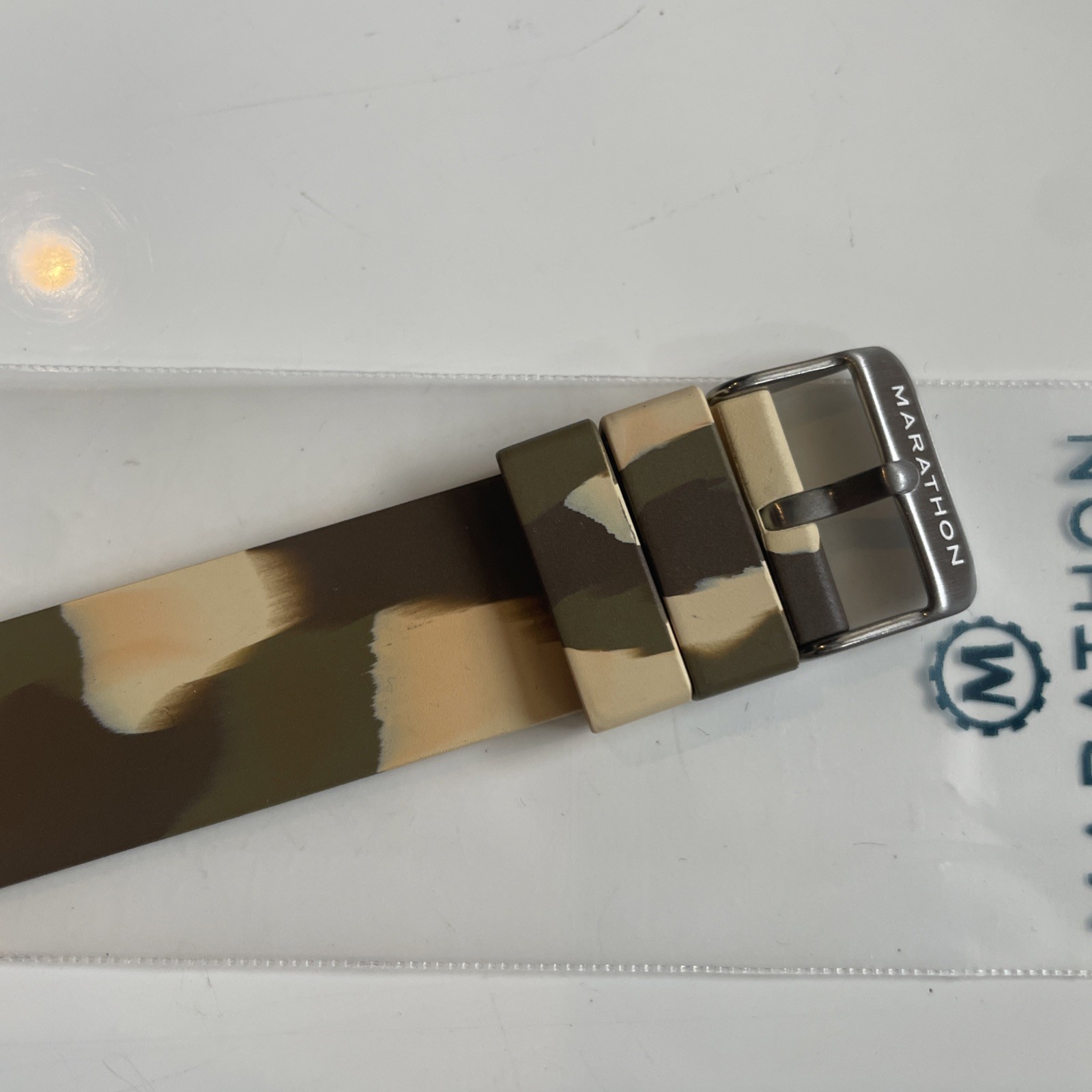 Marathon 20mm Brown Tan Camo 1 pc. Rubber Dive Watch Strap. OEM New