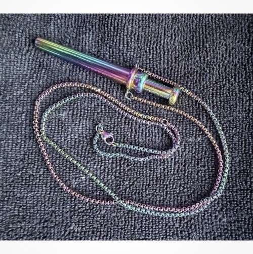 Bump Straw Necklace SNOGO Clone Rainbow Iridescent Incognito Small Compact Size