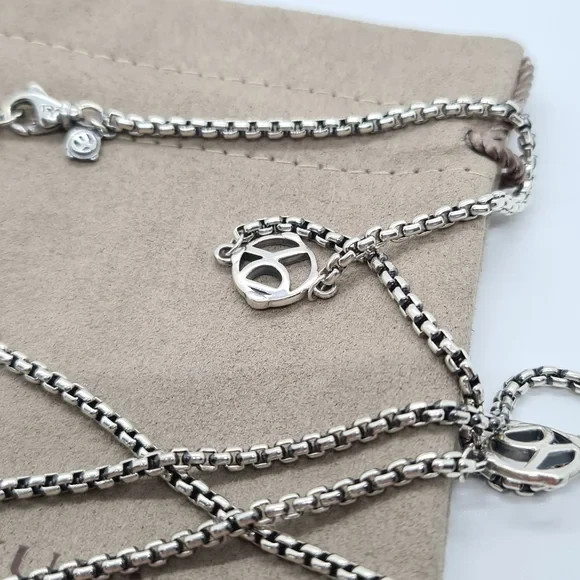 David Yurman Logo Station Necklace in Sterling