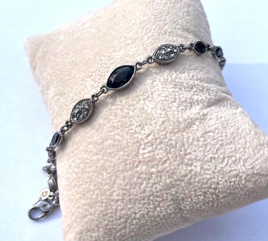 Swarovski Ruthenium Plated Crystal Bracelet 7 1/2″