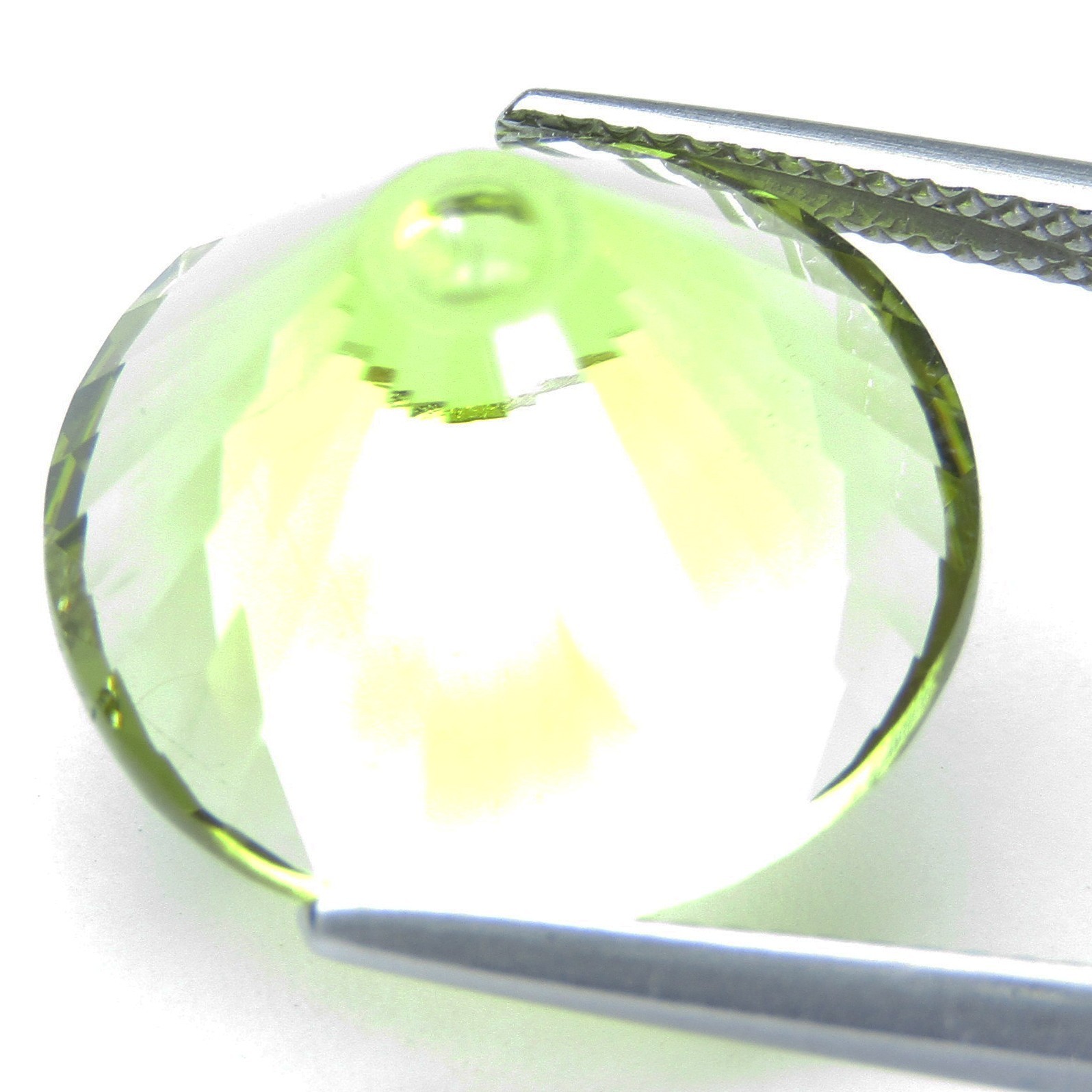 11.70Cts Sparkling Natural Lemon Quartz 15.2mm Round Concave Cut Loose Gemstone