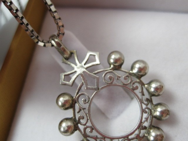 Antique European Silver Pendant with Little Cross Motif