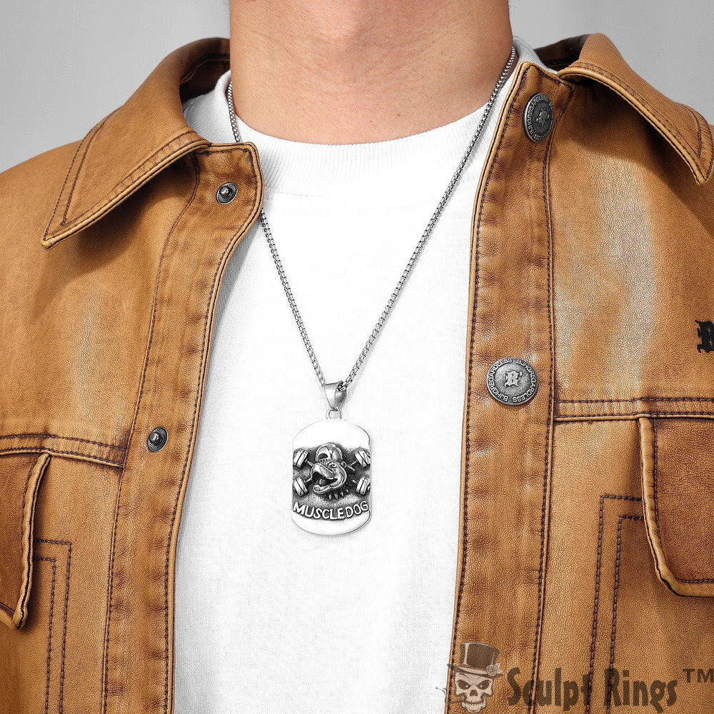 Sculpt Rings™ 316L Stainless Steel Bulldog Pendant | Available with 60cm Chain