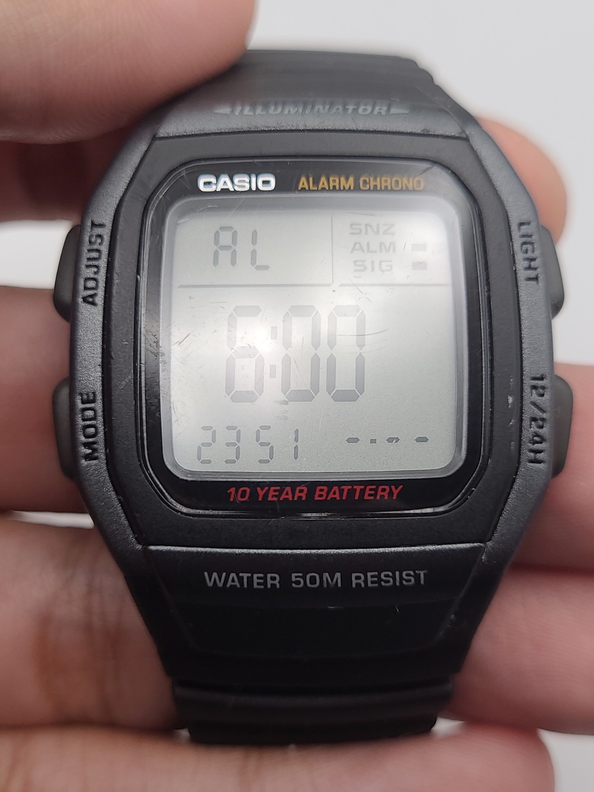 CASIO ILLUMINATOR W-96H BLACK MENS WATCH NEW BATTERY Working