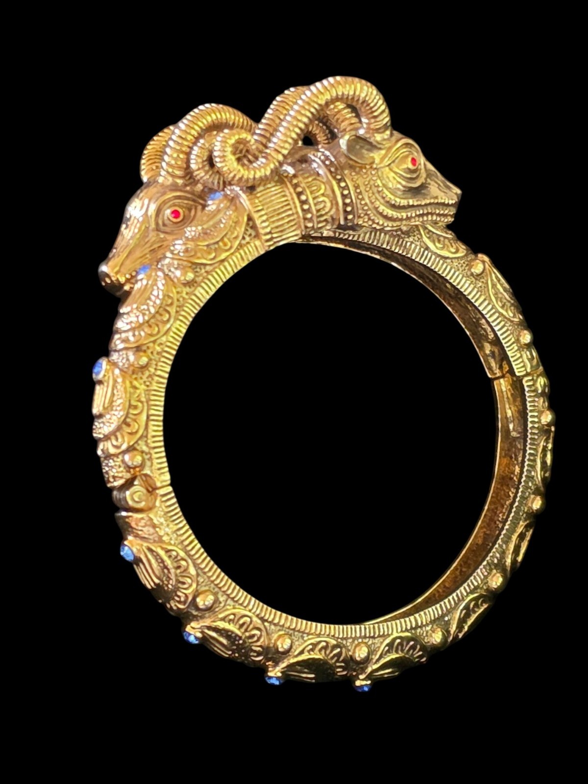 JBK Jackie Kennedy Crystal Double Ram’s Head Bangle Aries Camrose & Kross