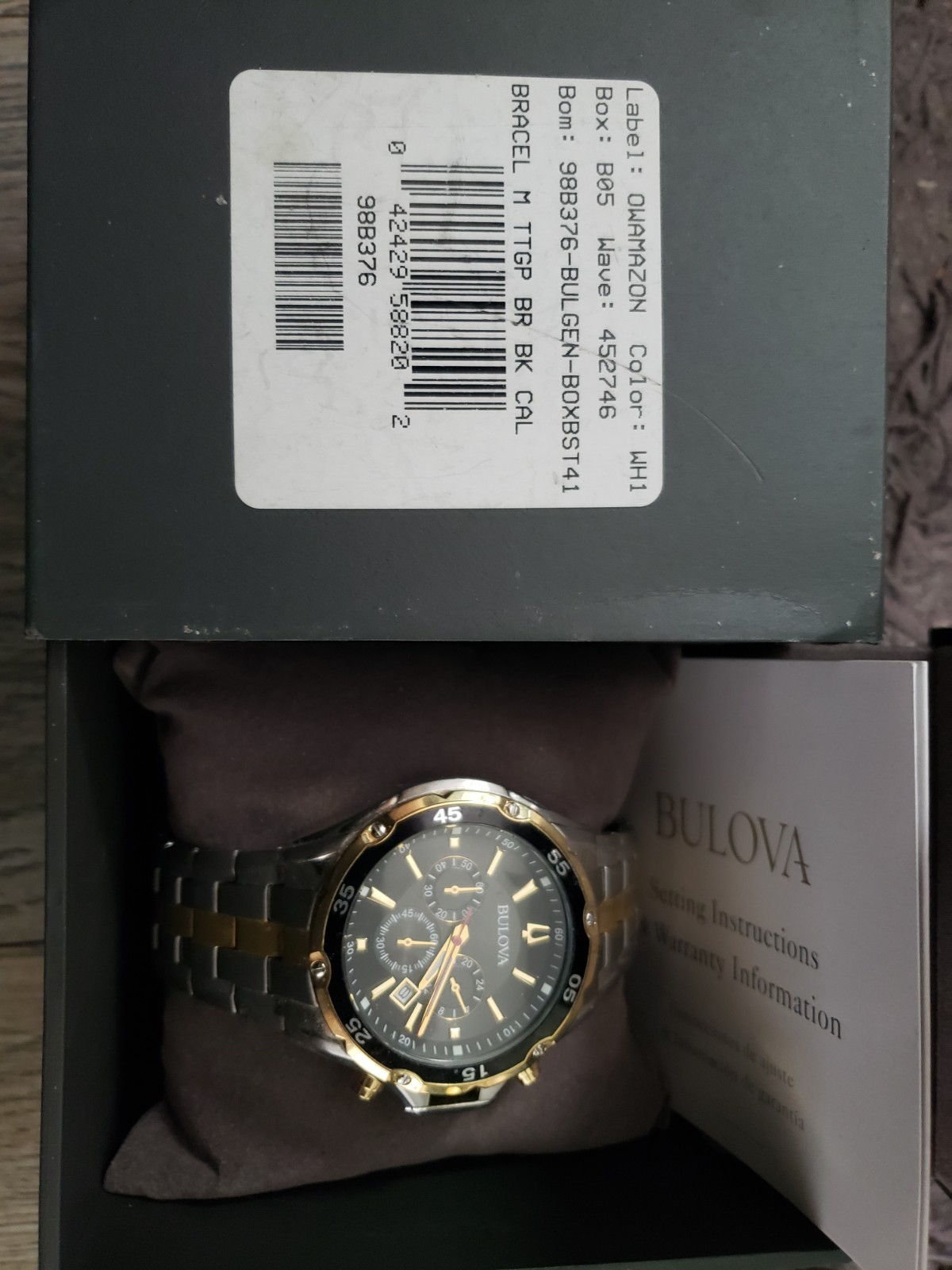 Bulova – Gold Blue Dial Classic SS Men’s Quartz Watch – 97B233 – MSRP $425