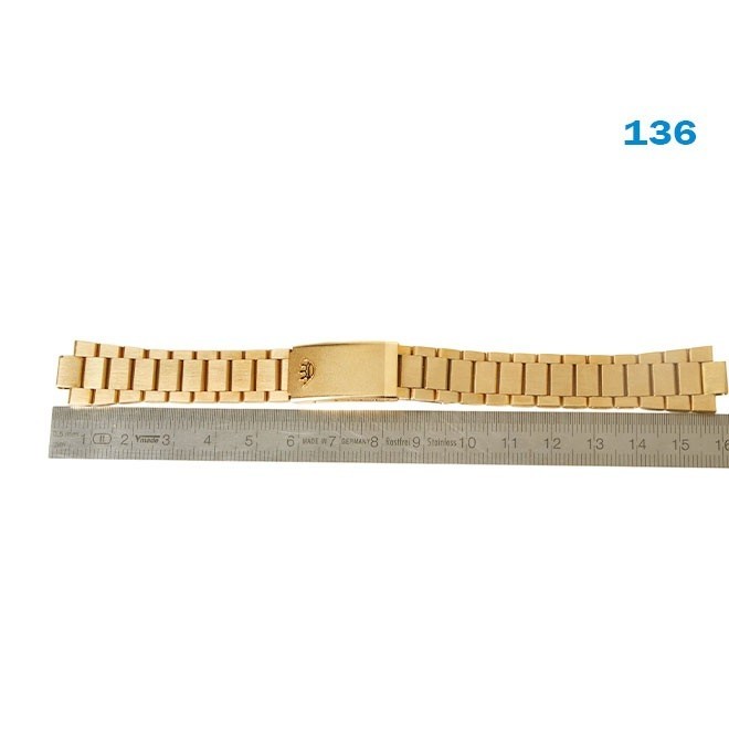 Swiss DELMA Metal Band bracelete stainless steel Gold, BW: 16mm, LW: 7.83mm