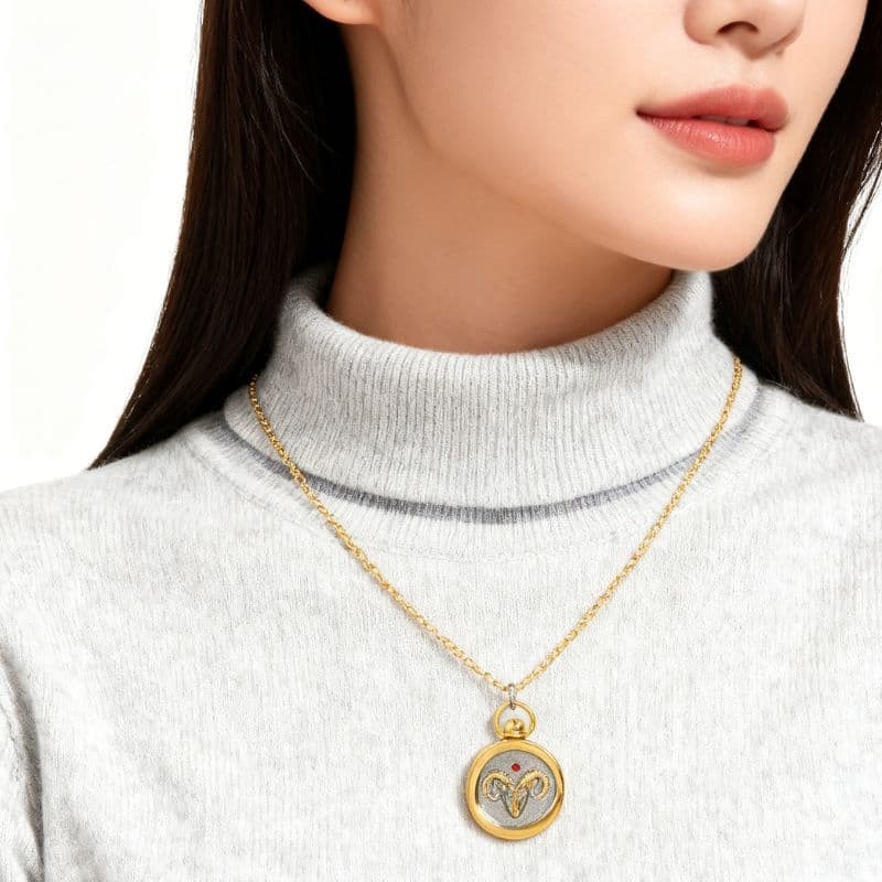 Zodiac Pendant Astrology Choker Horoscope Sign Necklace Constellation Charm Link