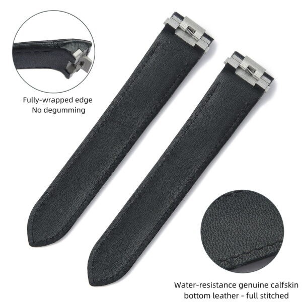 Custom quickswitch calfskin leather strap for Cartier Roadster with grooves