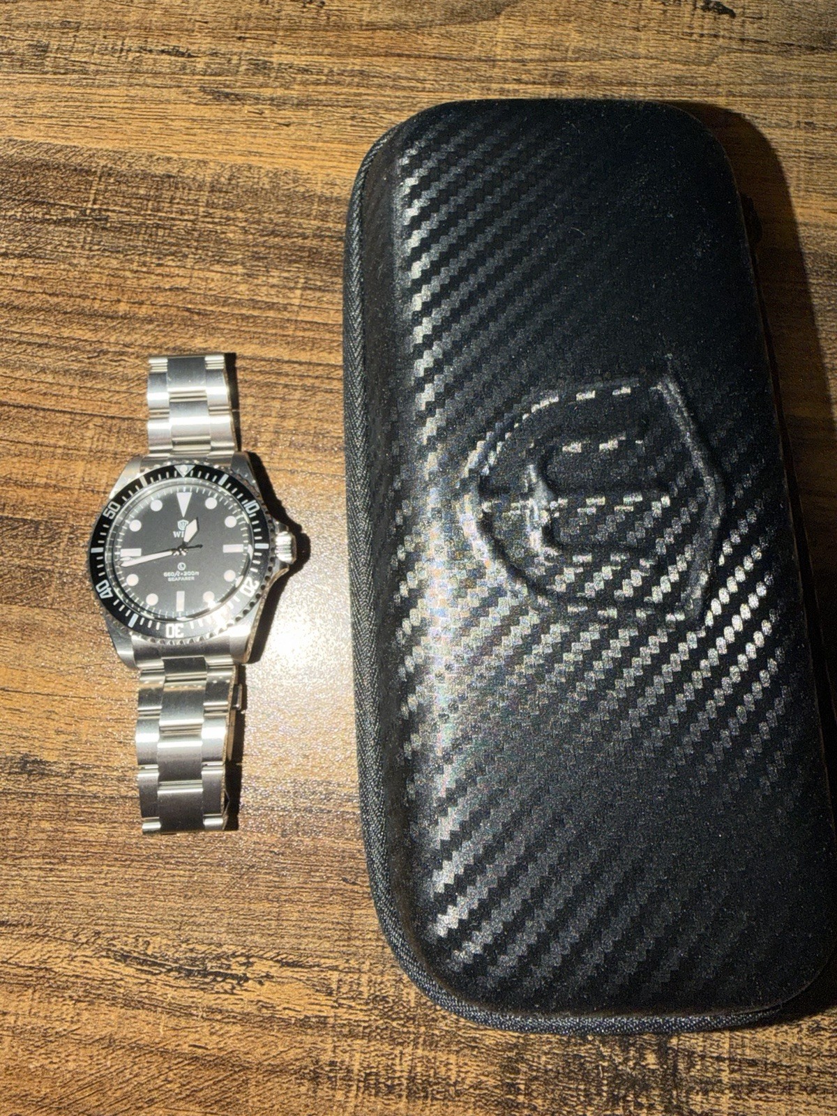 Watchdives WD5513q MILSUB Black Dial Quartz Diver Watch 200m Steel Bracelet