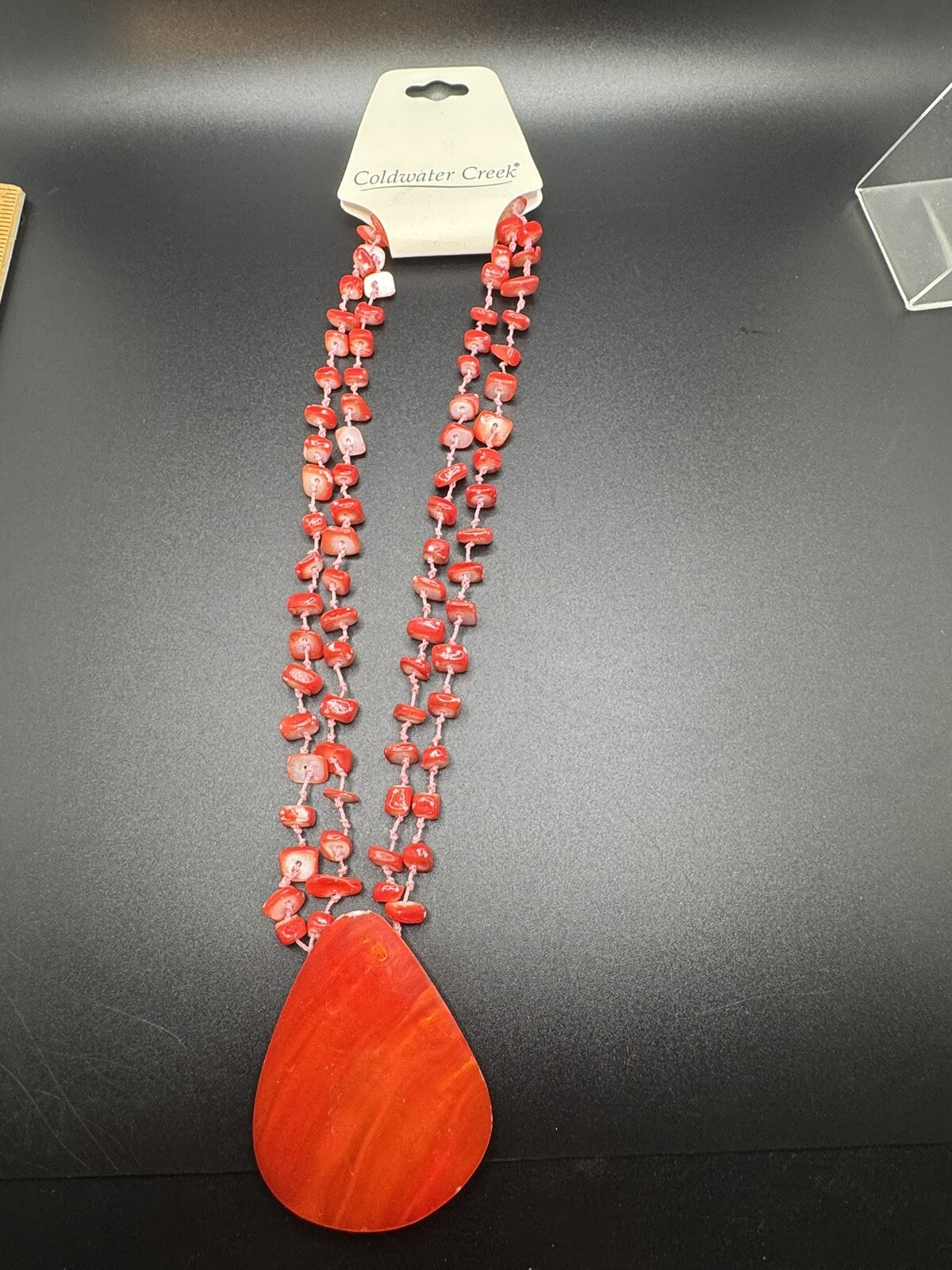 Coldwater Creek Necklace Coral Colors Column Beads @ Lone*Star*Treasures
