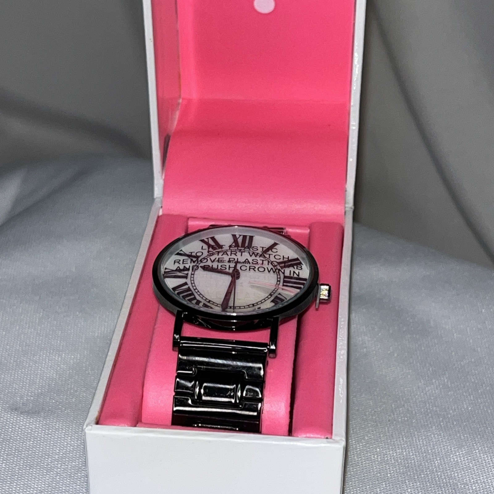 Isaac Mizrahi Live Womens Expansion Band Watch Dark Metal