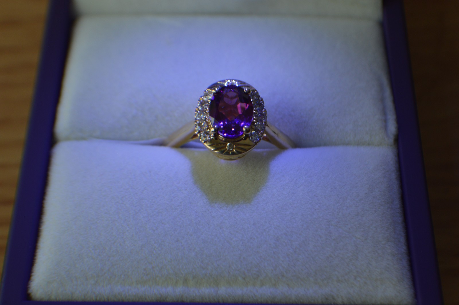 1.60ct Premium Ember Garnet / Diamond Ring 10K Yellow Gold Size 7
