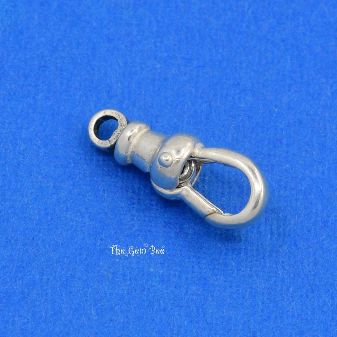 5.3×14.5mm 925 Sterling Silver Swivel Push Lock Dog Clip Chain Lobster Clasp