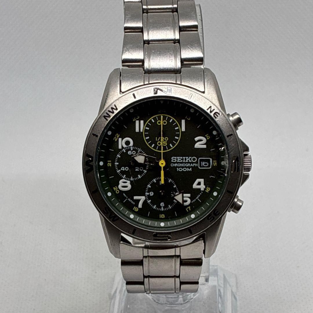 Seiko Chronograph 7T92-0DX0 Quartz Date Men’s Kaiki Military Pilot From Japan