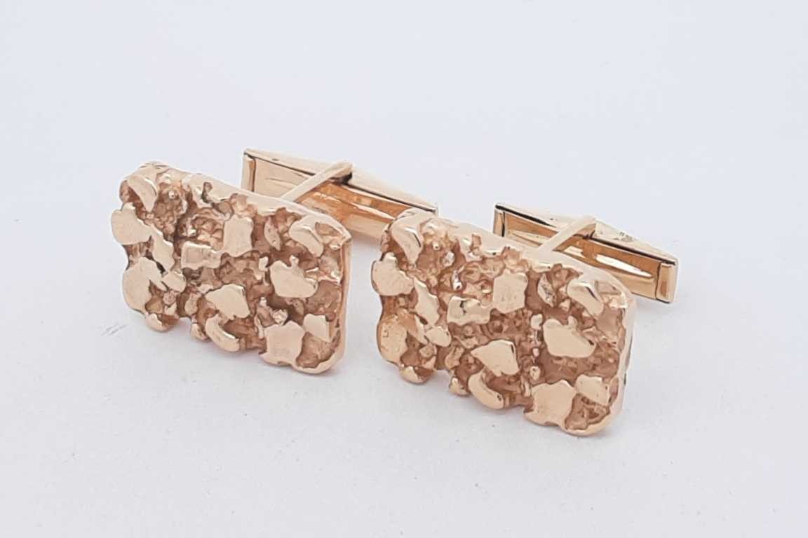 14k Yellow Gold Nugget Cuff Links 15.9 Grams Eb0726erxsa