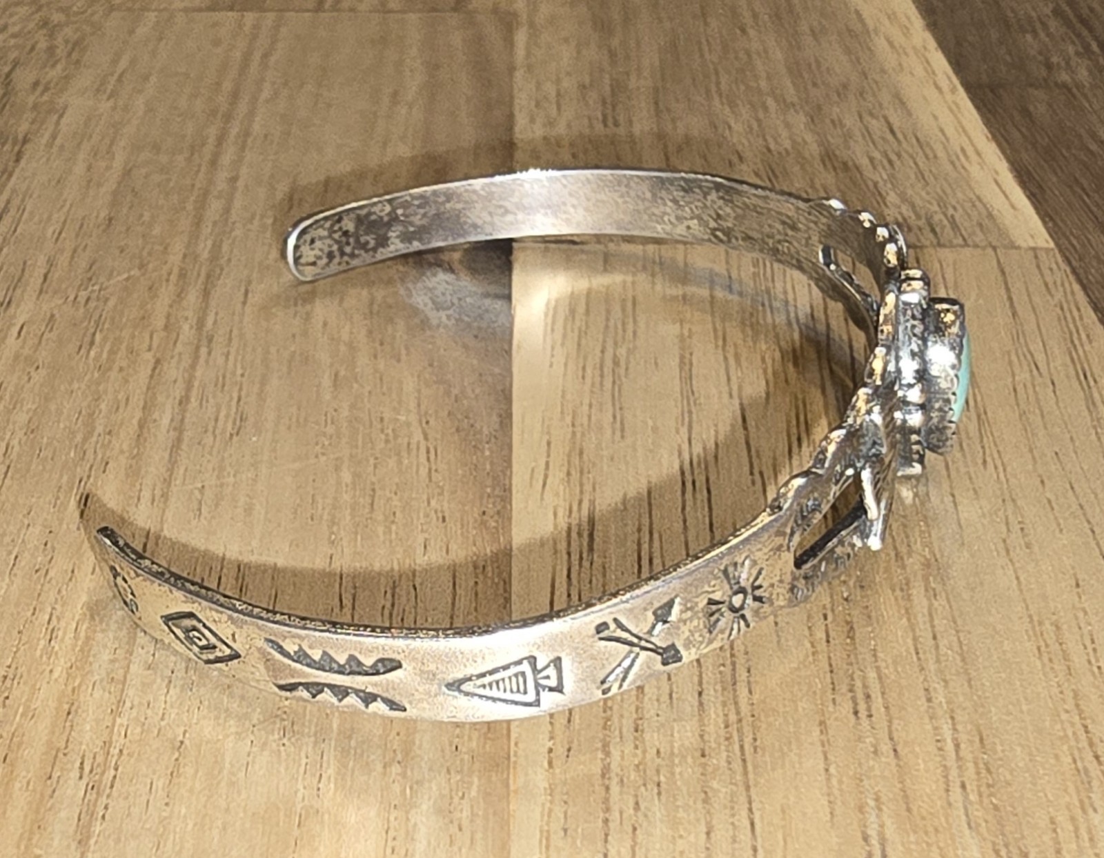 Antique Fred Harvey Era Navajo Sterling Silver And Turquoise cuff.