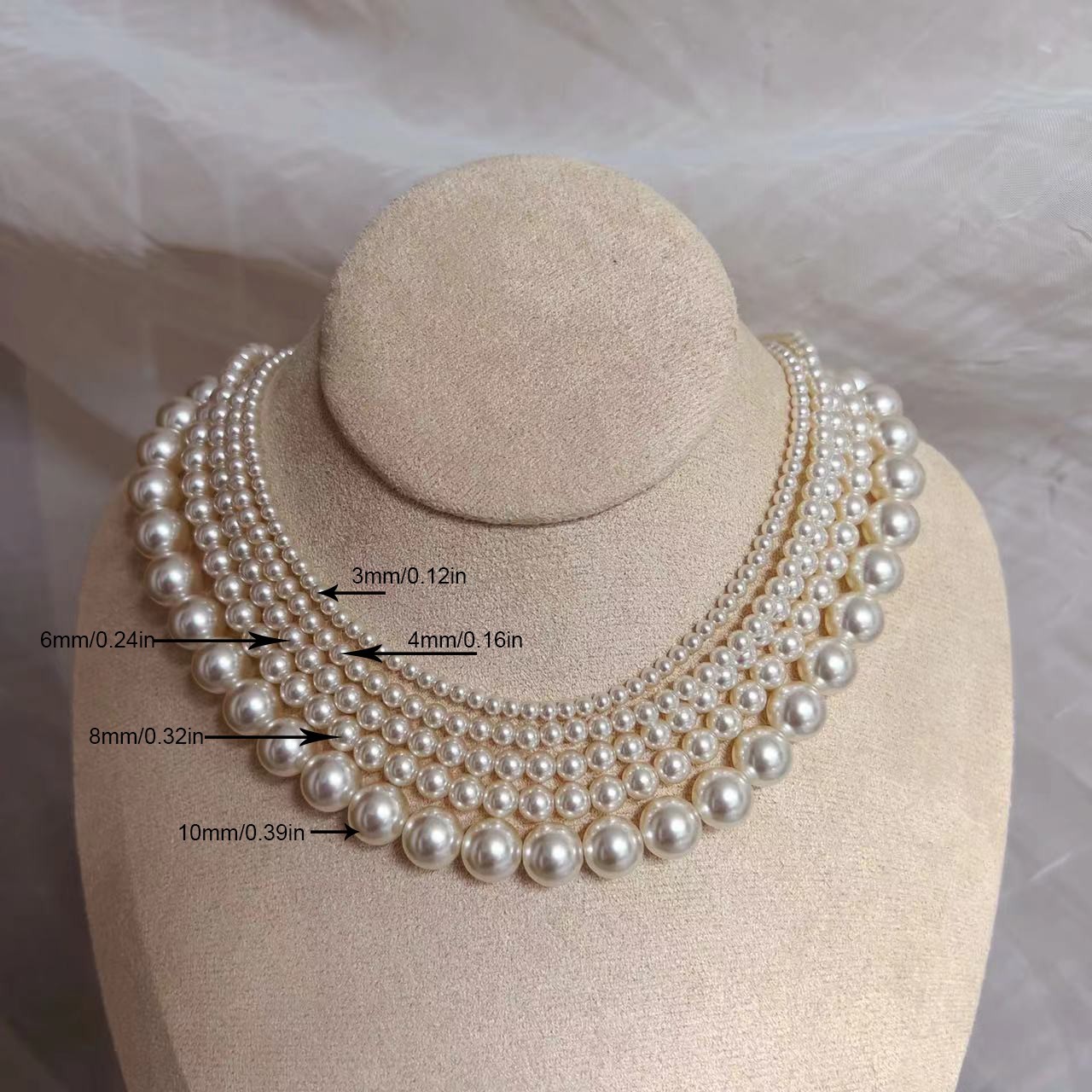 650 Warm White Perfectly Round High-Intensity Pearl Necklace
