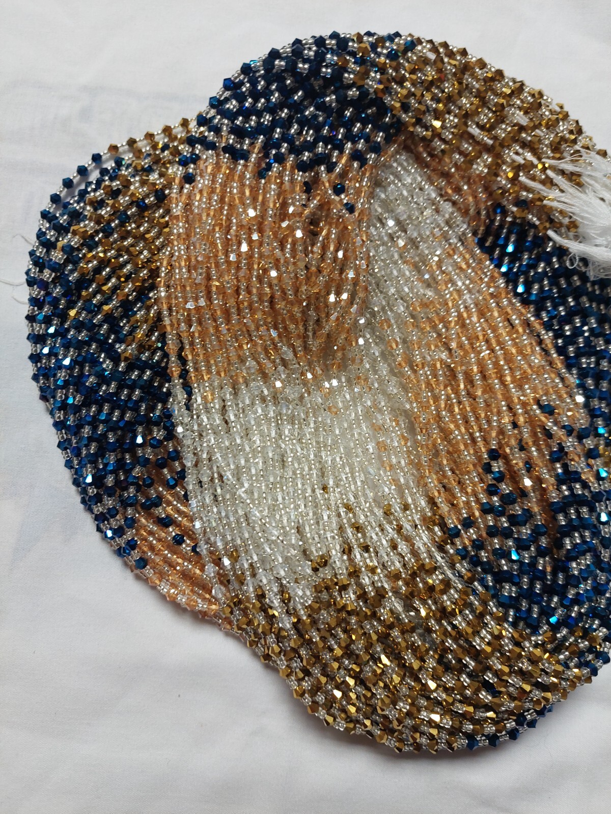 Crystal Tie on African Waist Beads Waistline Belly Chain for weight loss(42in/