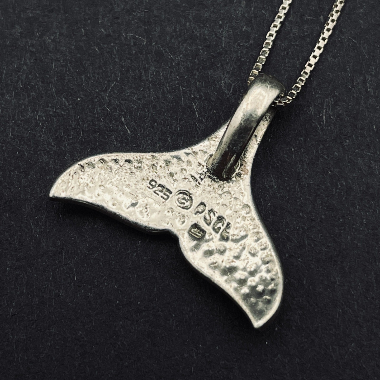 Sterling Silver Aboriginal Orca Whale Tail Necklace Unisex Peter Stone Co PSCL
