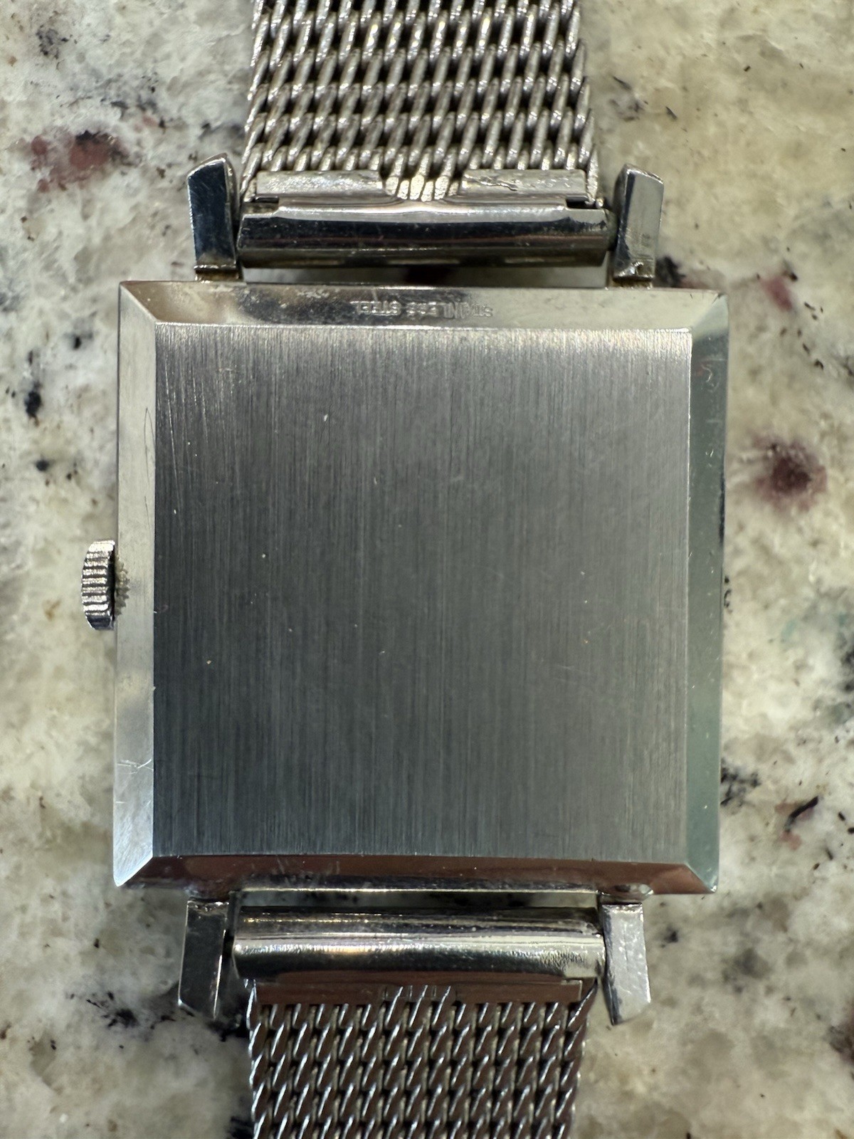 Rare 1960s Girard Perregaux 29mm Tank 17J S.Steel Manual Wind Watch W/Box