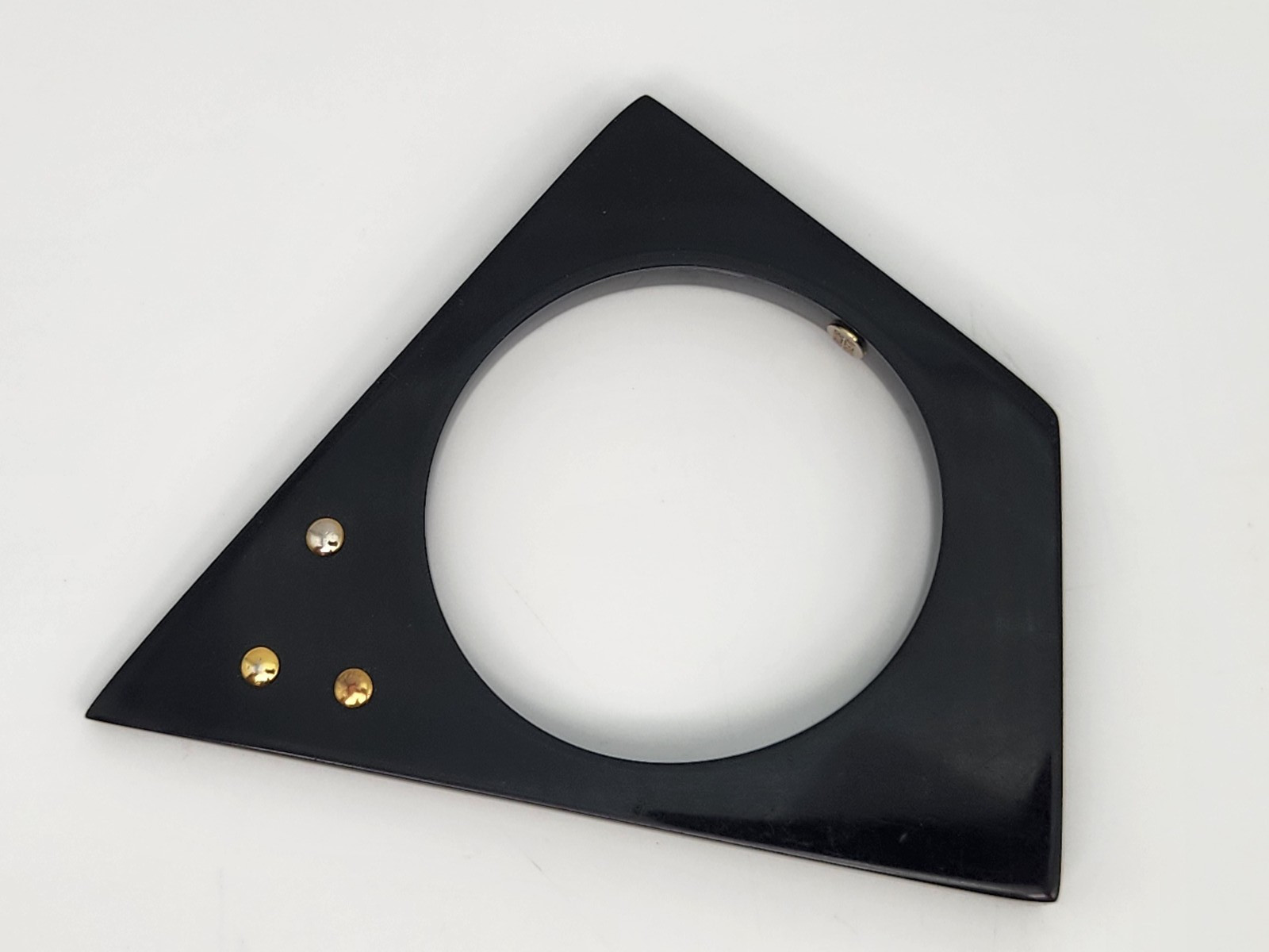 Alexis Bittar Asymmetrical Pentagon Black Lucite Mod Bangle Bracelet