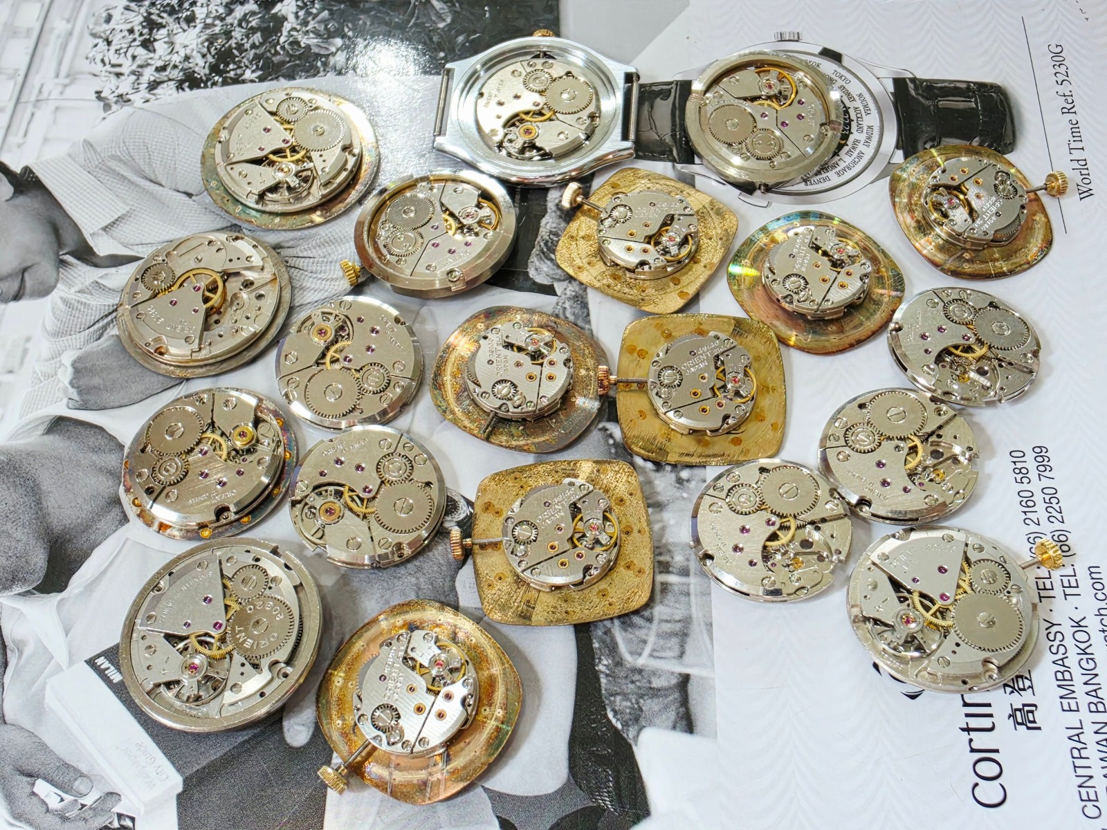 Lot 20 orient movement 49140 230 20326 eta 7001 7040 winding for repair or parts
