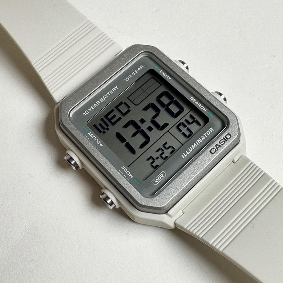 CASIO W-221H-8AJF Digital Watch Ivory Resin 10yr Battery WR50m Japan New