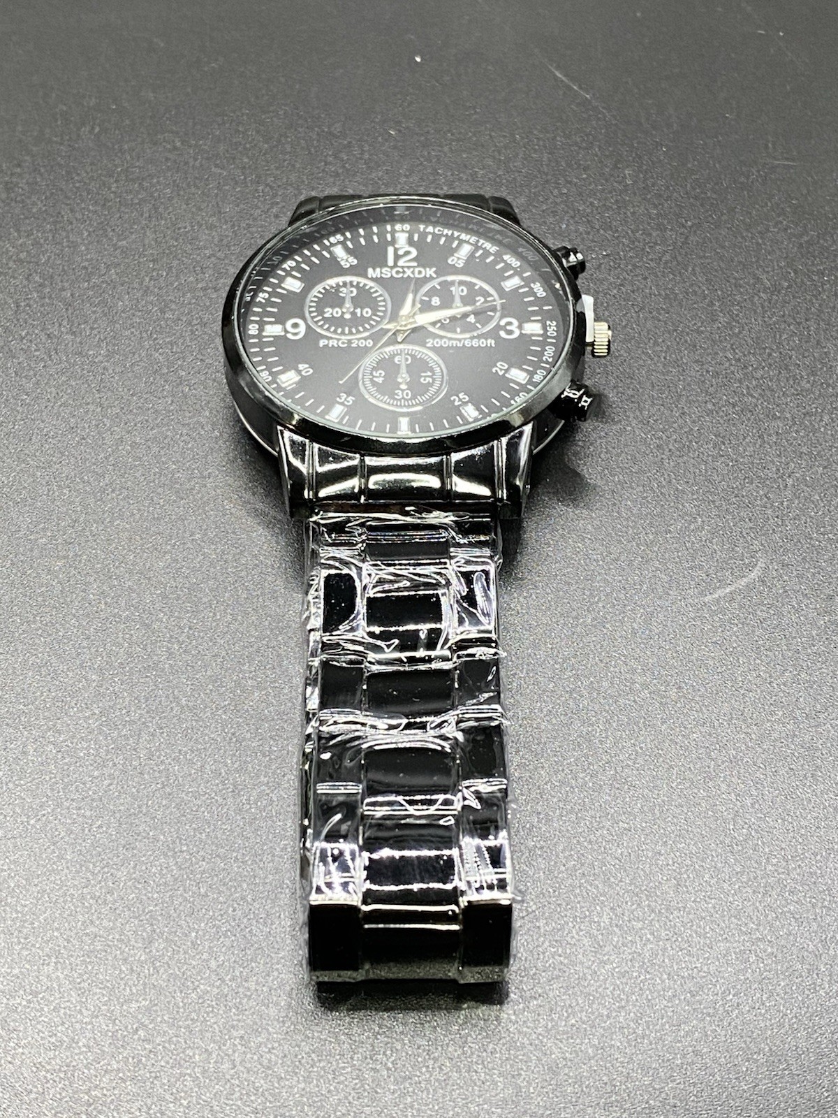 Black Stainless Steel Quartz Watch Casual Sport Design MSCXDK