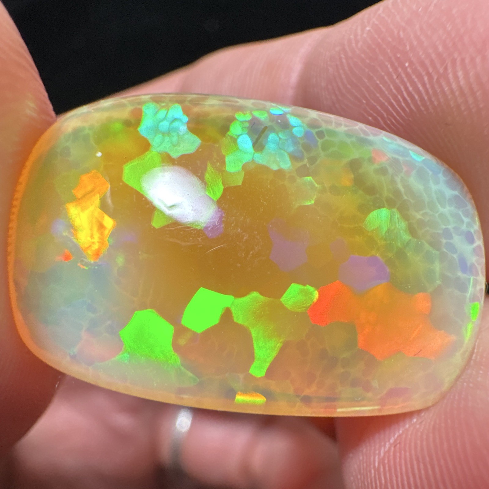 Ethiopian Honeycomb Opal Cabochon Loose Gemstone 18.9cts