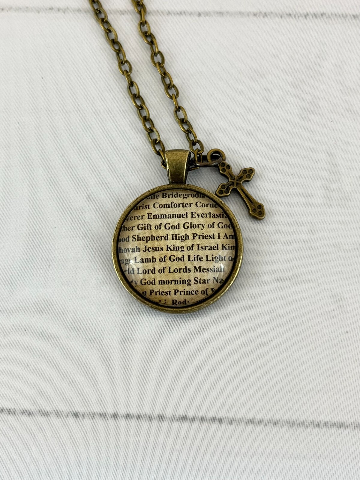 Handmade Christian Necklace Names of Jesus Throughout the Bible Pendant