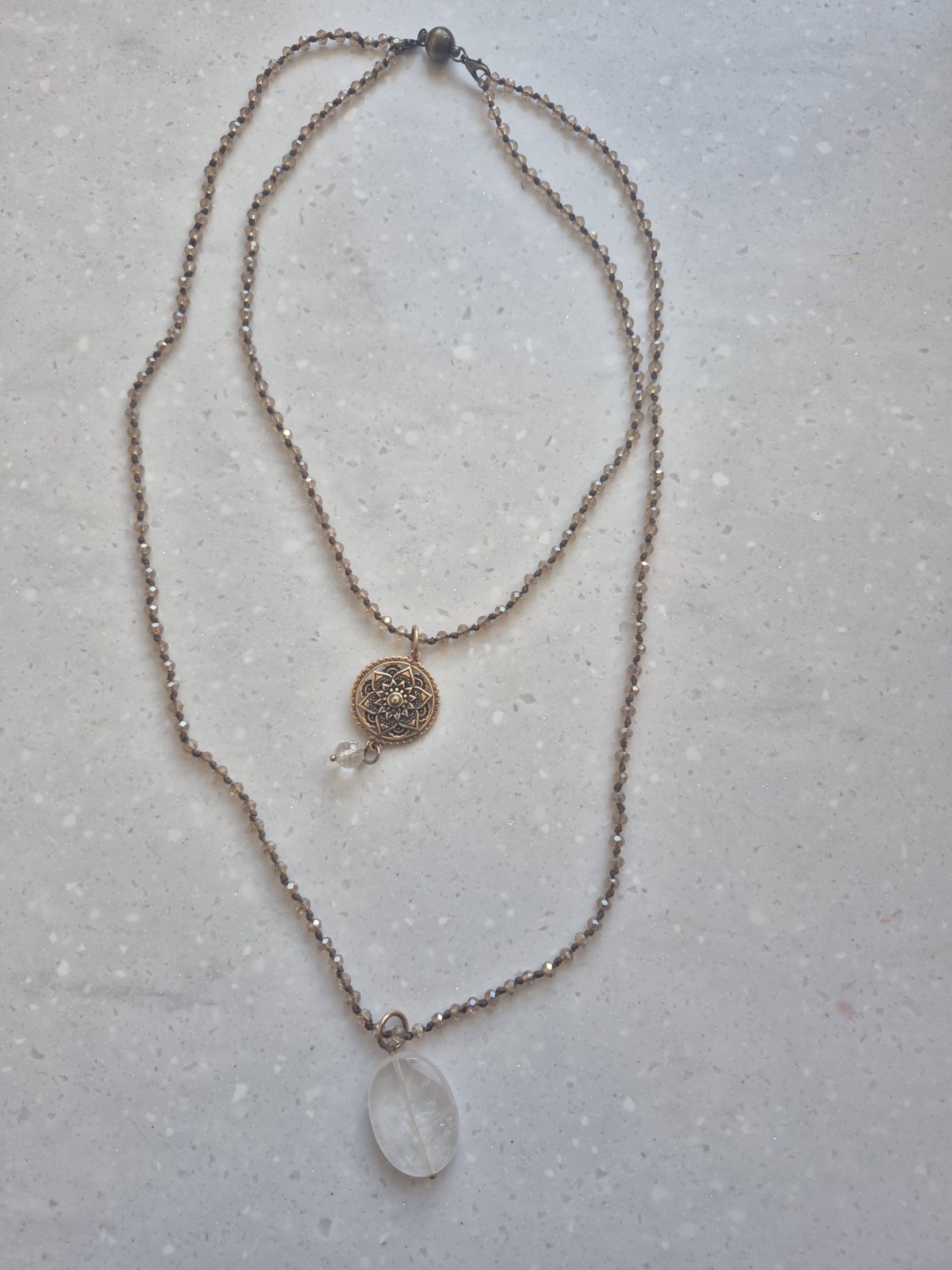 Katia Designs “Grateful Thankful Blessed” Mandala Bloom Original Necklace