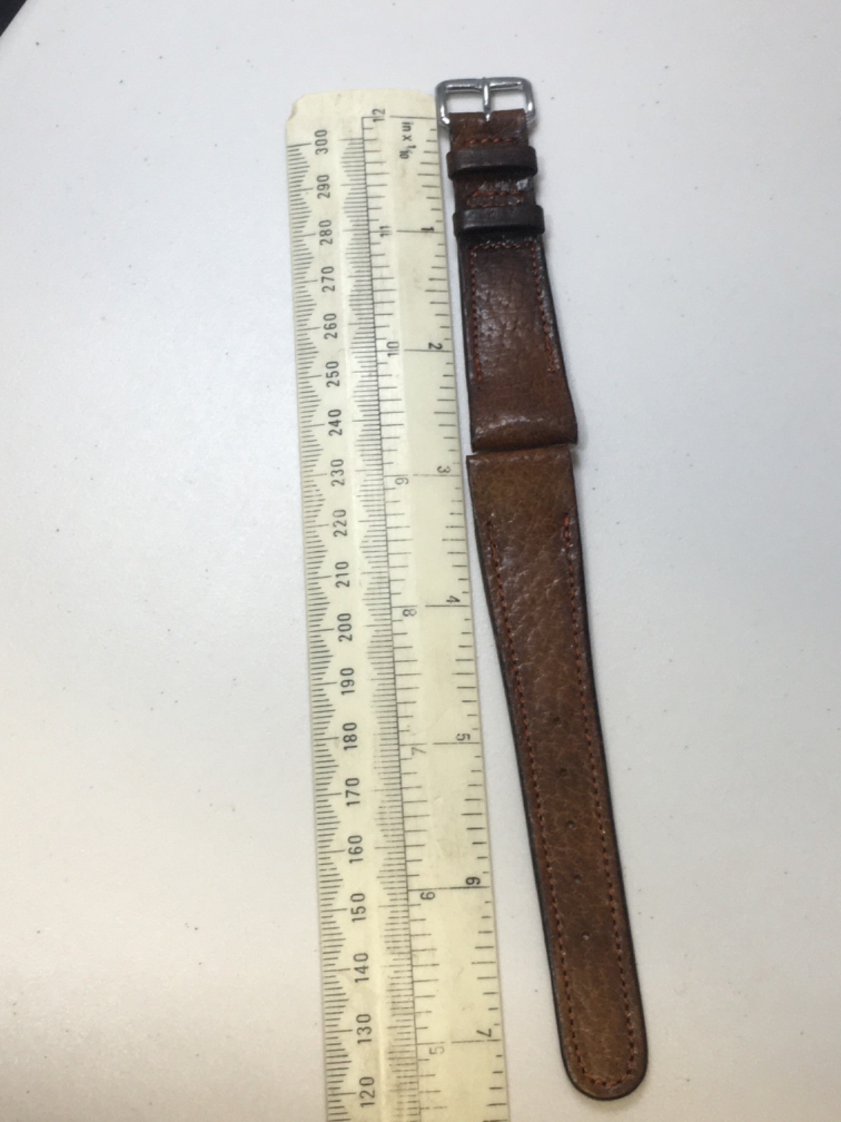 Vintage Pigskin Leather Watch Strap British Hand Made 1950s Open End 19mm N.O.S.