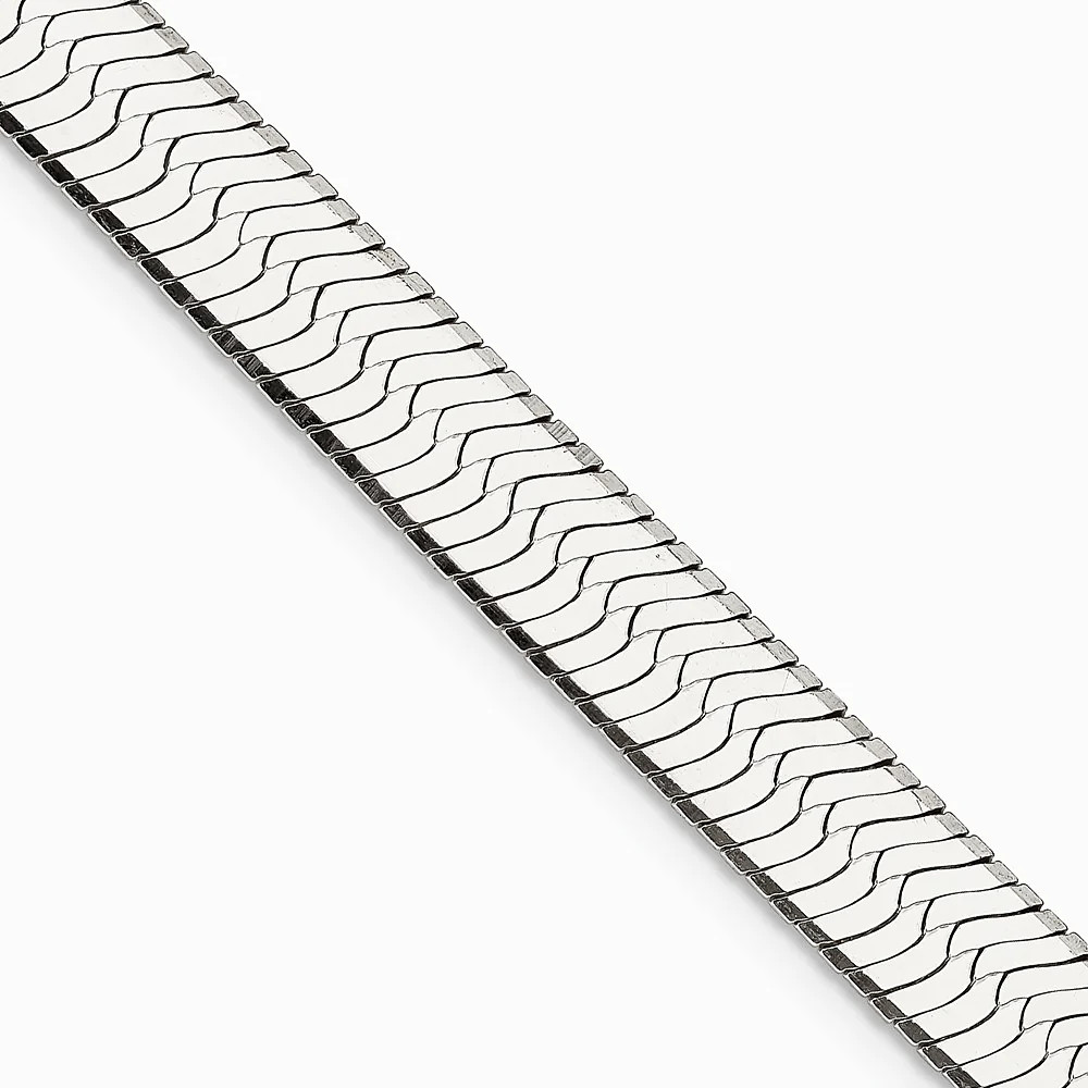 Sterling Silver 8.75mm Magic Herringbone Chain Necklace 18″-24″