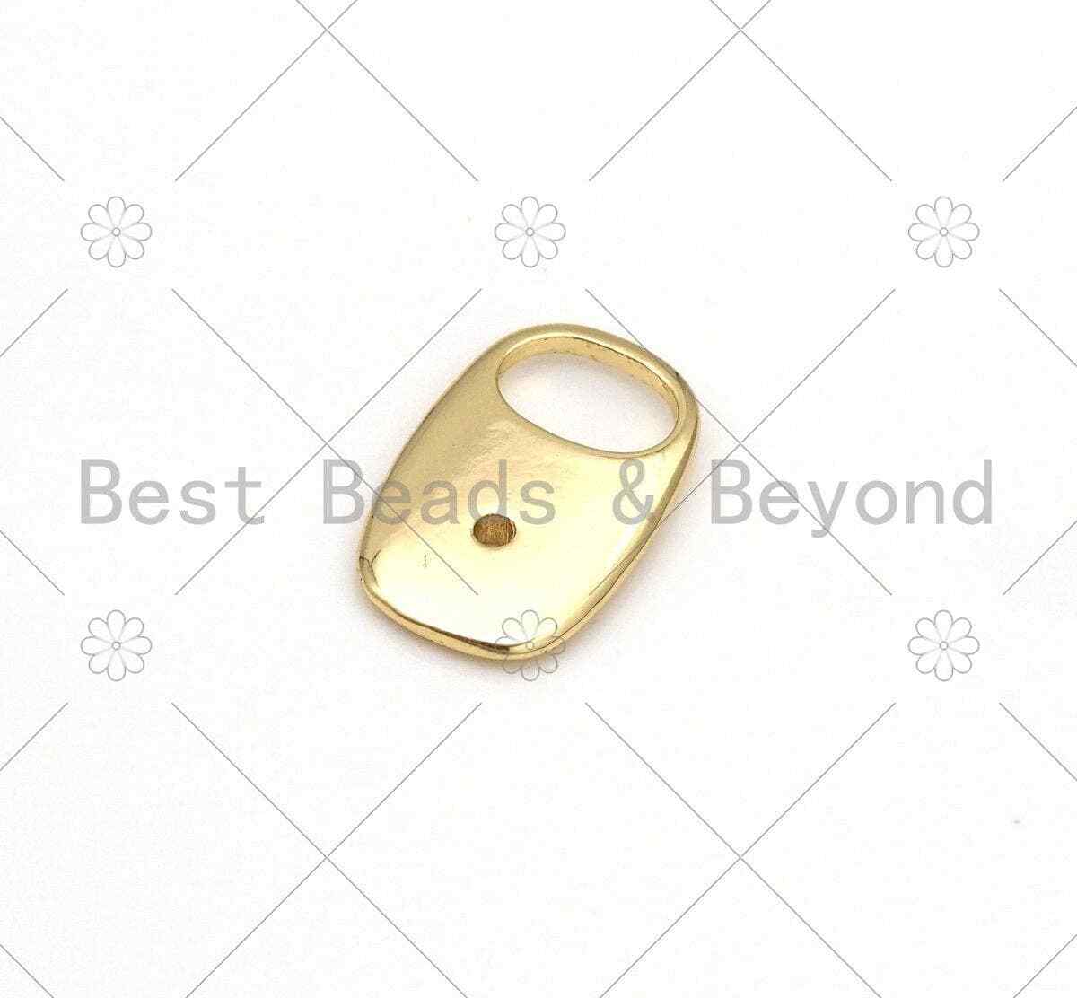 Colorful Enamel Evil Eye On Pop Tab Shape Pendant, 18K Gold Filled Pull-tab