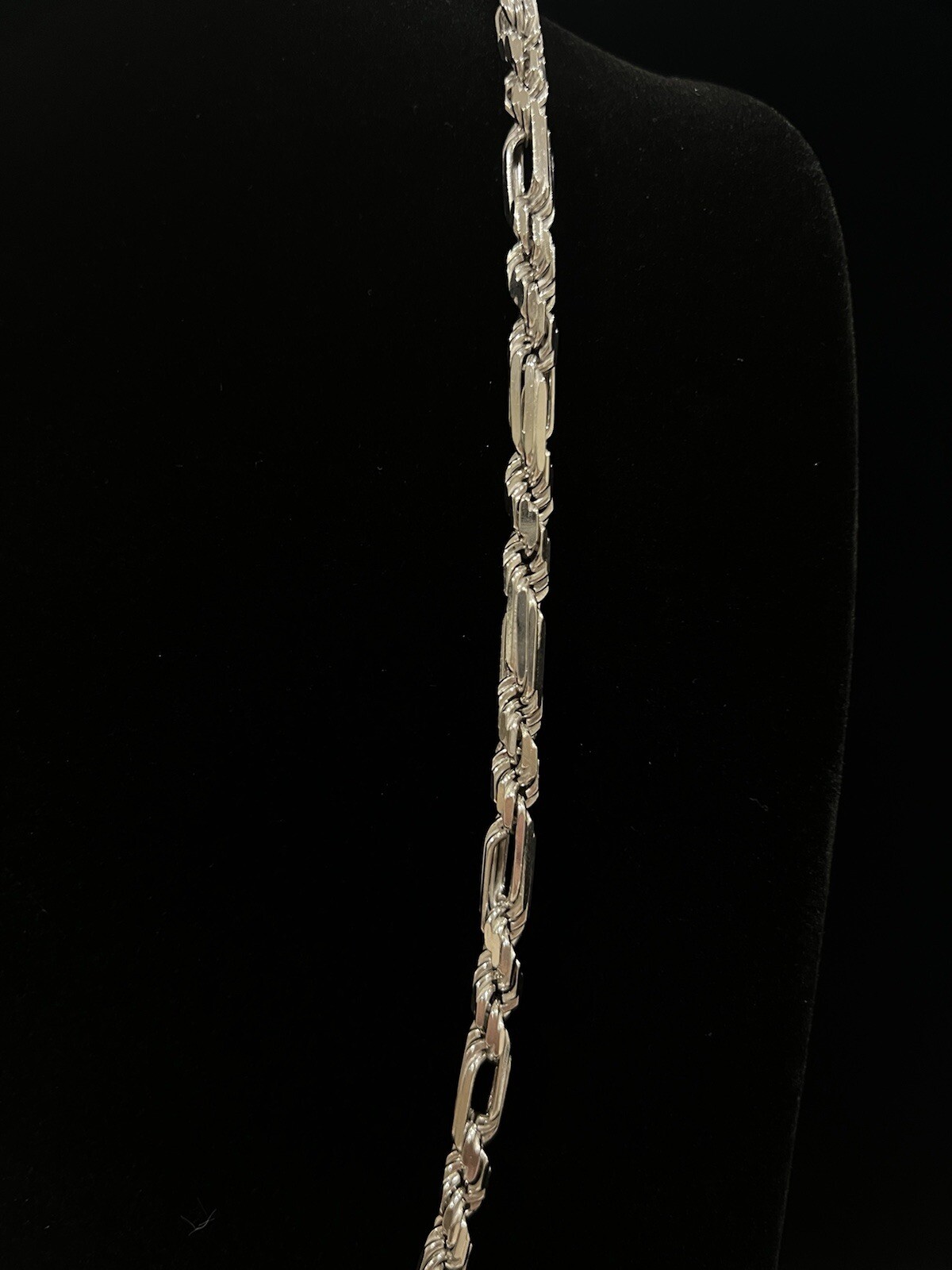 925 Silver 6mm Fiagope 26¨ Chain Rhodium Plated Mens Womens Necklace real silver