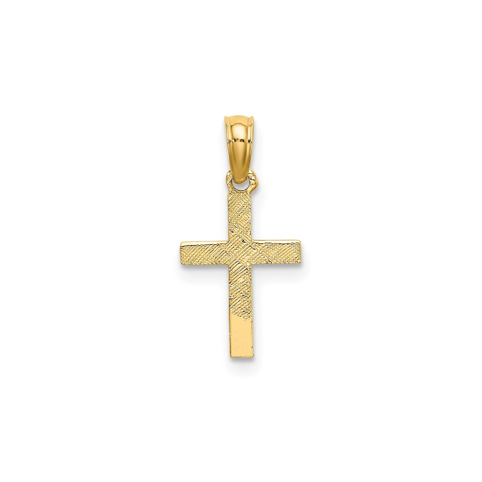 10k Gold Religious Cross Pendant Necklace for Men Women Faith Charm Jewelry